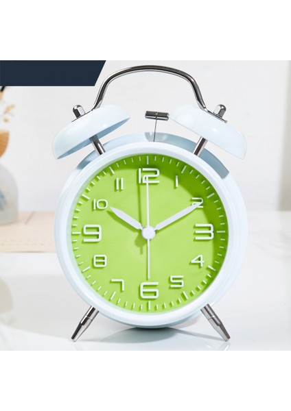 Stereoskopik Kadranlı, Arkadan Aydınlatmalı, Pille Çalışan Yüksek Alarmlı Saat-Beyaz Yeşil ile 4 Inç Ikiz Zil Çalar Saat (Yurt Dışından)