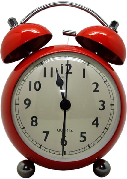 5 "aydınlık Çalar Saat Geçmeyen Kuvars Analog Retro Ikiz Çan Saat Yüksek Alarm ve Gece Işığı Ile, Kırmızı (Yurt Dışından)
