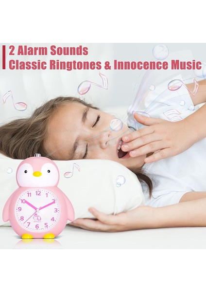 Justup Çocuklar Çalar Saat Sevimli Penguen Çalar Saat Gece Işığı ile Erteleme Çalar Saat --- Pembe (Yurt Dışından) fırsatları