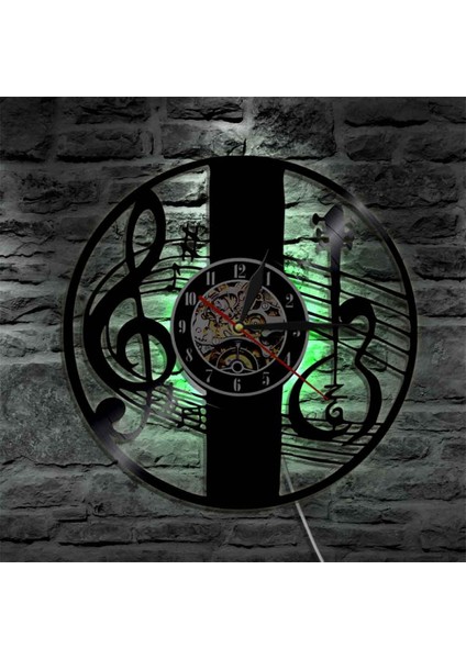 Müzik Vinil Plak Duvar Saati - Minimalist Notlar Cd'si LED Işık Duvar Saati - Vinil Saat - Oturma Odası Duvar Dekoru - Müzik Aşığı Için Benzersiz Hediyeler (Yurt Dışından)