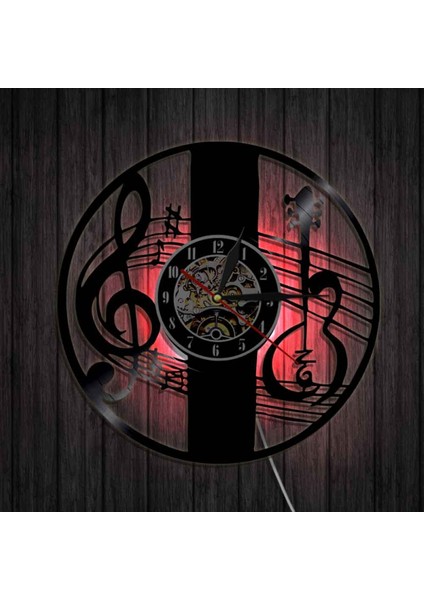 Müzik Vinil Plak Duvar Saati - Minimalist Notlar Cd'si LED Işık Duvar Saati - Vinil Saat - Oturma Odası Duvar Dekoru - Müzik Aşığı Için Benzersiz Hediyeler (Yurt Dışından)