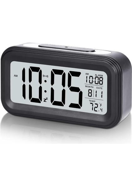Pil Dijital Çalar Saat, Yatak Odası Ev Ofis Için LCD Saat Elektronik, Tarih, Iç Sıcaklık, Erteleme Işığı, Küçük Boyutlu, Arka Işık-Siyah (Yurt Dışından)