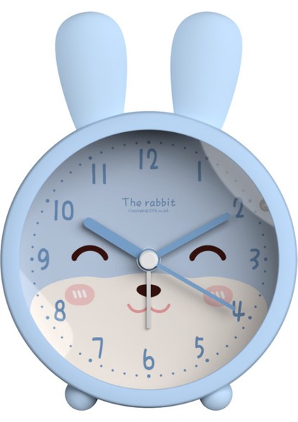 Justup Çocuk Sevimli Hayvan Köpek/kedi Çalar Saat Sessiz Sigara Geçiyor Silikon Saat Gece Lambası Seyahat Saati --- Mavi Tavşan (Yurt Dışından)