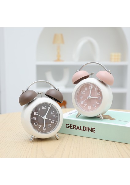 [geçmeyen 4" Ikiz Zil Çalar Saat - Arka Aydınlatma Fonksiyonlu Metal Çerçeve 3D Kadran - Ev ve Ofis Için Masa Masa Saati - Pembe (Yurt Dışından) modelleri