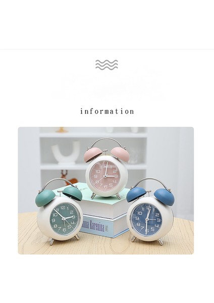 [geçmeyen 4" Ikiz Zil Çalar Saat - Arka Aydınlatma Fonksiyonlu Metal Çerçeve 3D Kadran - Ev ve Ofis Için Masa Masa Saati - Pembe (Yurt Dışından) fırsatları