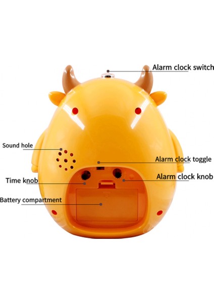 Yatak Odaları Için Çalar Saatler, Karikatür Çalar Saat Sevimli Inek Çalar Saat Gece Lambası, Öğrenci Çocuk Ev Dekorasyonu Masaüstü Saati (Sarı) (Yurt Dışından) modelleri