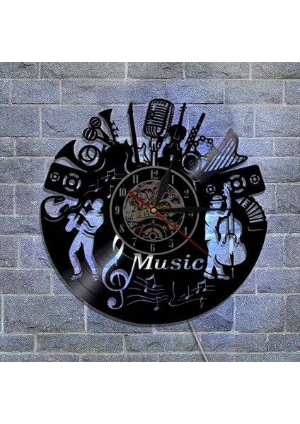 Müzik Vinil Plak Duvar Saati -Müzik Enstrümanları LED Işık Duvar Saati -Vinil Saat -Oturma Odası Duvar Dekoru - Müzikseverler Için Eşsiz Hediyeler (Yurt Dışından) fiyatları