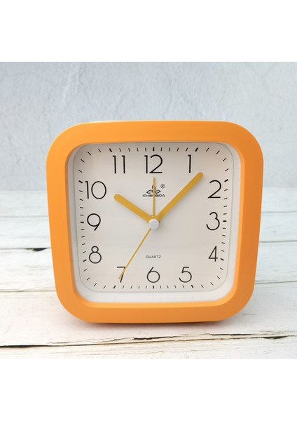 Inç Basit Stil Avrupa Tarzı Öğrenci Çocuk Sevimli Saat Yatak Odası Sessiz Başucu Küçük Çalar Saat (Kare Sarı) (Yurt Dışından)