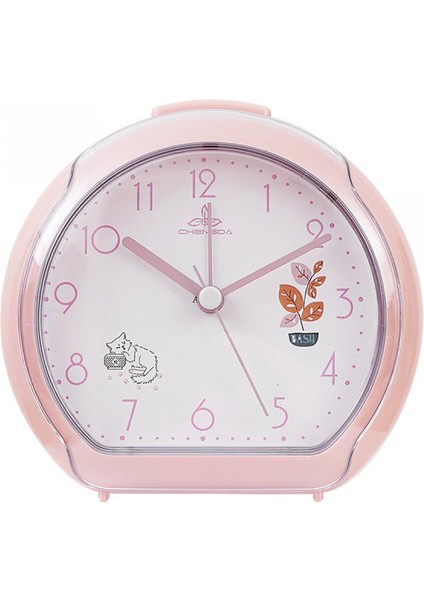 Öğrenciler, Çocuklar ve Yetişkinler Için Parlak Sevimli Saatli 4,7 Inç Basit Sessiz Başucu Çalar Saat (Pembe) (Yurt Dışından)