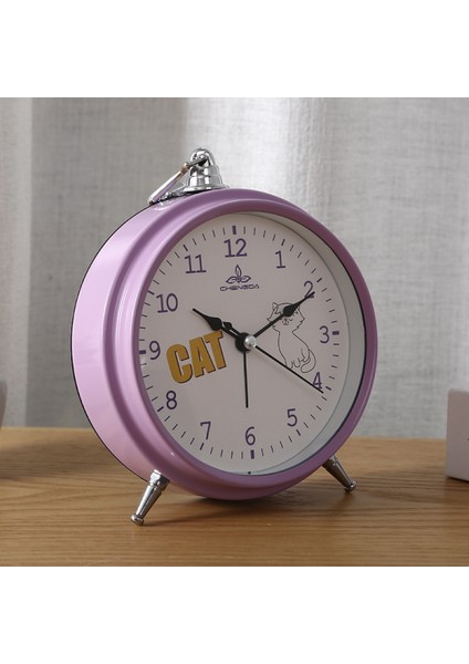 Öğrenciler, Çocuklar ve Yetişkinler Için Parlak Sevimli Saat ile 5.6 Inç Basit Metal Sessiz Başucu Çalar Saat (Mor) (Yurt Dışından) fiyatları