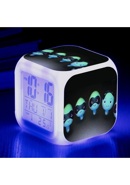 Wekity Anime Zihin Macera Renkli Çalar Saat LED Kare Saat Zaman, Sıcaklık, Alarm, Tarih ile Dijital Çalar Saat (Yurt Dışından)