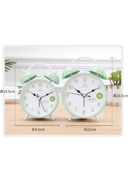 5.7 Inç Basit Stil Metal Çift Çan Öğrenci Çocuk Yetişkin Sevimli Dilsiz Saat Yatak Odası Başucu Küçük Çalar Saat (Yeşil) (Yurt Dışından) modelleri