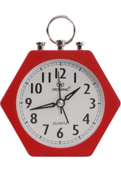 Alarm Altıgen Masa Masa Saati Sizi Uyandırır Sessiz Çalışma Yatak Odası Ofis Için Mükemmel Kırmızı (Yurt Dışından)