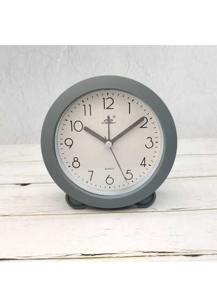 5 Inç Basit Stil Avrupa Tarzı Öğrenci Çocuk Sevimli Saat Yatak Odası Sessiz Başucu Küçük Çalar Saat (Yuvarlak Gri) (Yurt Dışından)