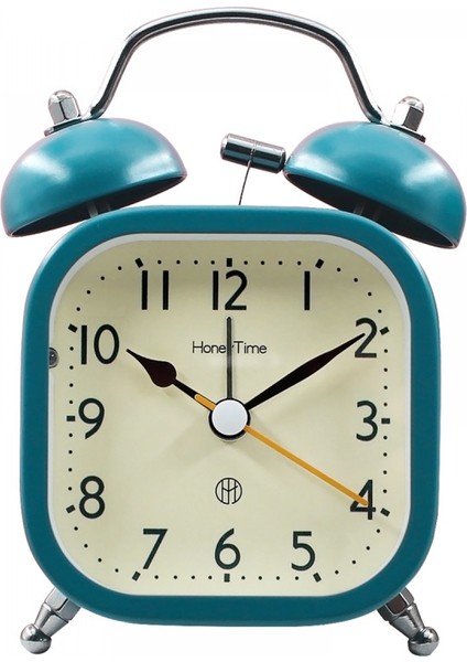 Öğrenciler, Çocuklar ve Yetişkinler Için 3 Inç Kare Metal Parlak Sevimli Çalar Saat Sessiz Çalar Saat (Mavi) (Yurt Dışından)