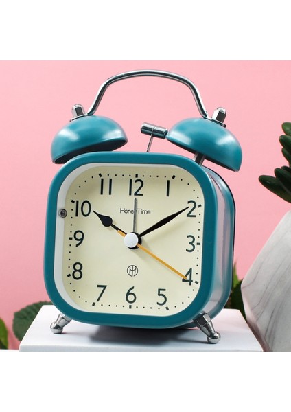 Öğrenciler, Çocuklar ve Yetişkinler Için 3 Inç Kare Metal Parlak Sevimli Çalar Saat Sessiz Çalar Saat (Mavi) (Yurt Dışından) fiyatları