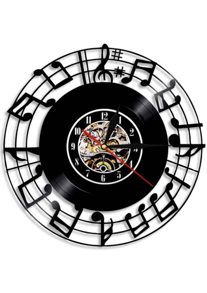 Müzik Vinil Kayıt Duvar Saati -Not Disk CD Vinil Kayıtlar Duvar Saati - Vinil Saat - Oturma Odası Duvar Dekoru - Müzik Aşığı Için Benzersiz Hediyeler (Yurt Dışından)