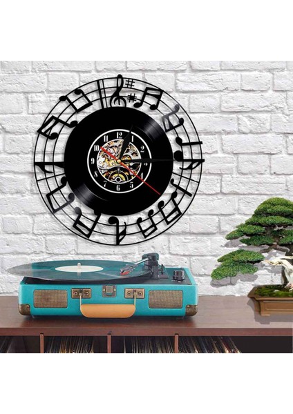 Müzik Vinil Kayıt Duvar Saati -Not Disk CD Vinil Kayıtlar Duvar Saati - Vinil Saat - Oturma Odası Duvar Dekoru - Müzik Aşığı Için Benzersiz Hediyeler (Yurt Dışından)