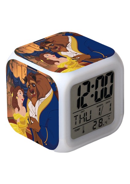 Wekity Güzel ve Çirkin Çalar Saat LED Kare Saat Zaman, Sıcaklık, Alarm, Tarih Özellikli Dijital Çalar Saat (Yurt Dışından)