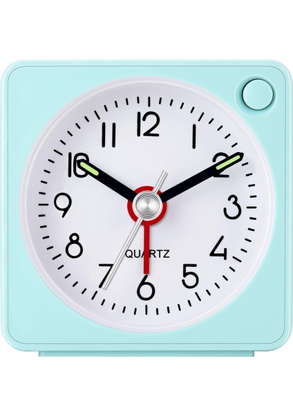 Seyahat Analog Çalar Saat, 2,25 Inç, Erteleme ve Işık Fonksiyonlu Ultra Küçük Saat, Süper Sessiz, Geçişsiz, Pille Çalışan, (Yeşil) (Yurt Dışından)