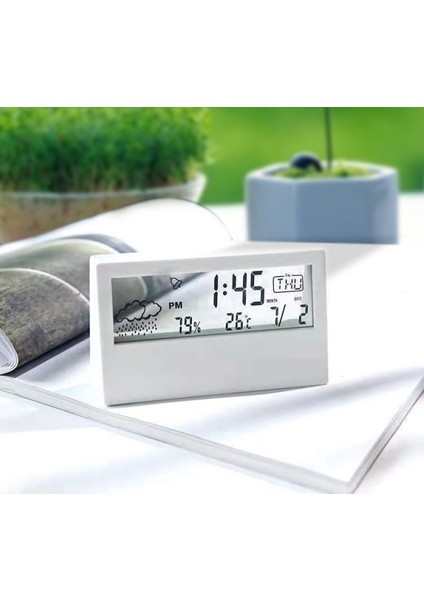 Dijital Seyahat Alarm Saati - Katlanabilir Takvim & Sıcaklık ve Zamanlayıcı Erteleme Modlu LCD Saat - Büyük Sayı Ekranı, Pille Çalışan - Her Yaş Için Kompakt Masa Saati (Beyaz Şeffaf) (Yurt Dışından) fiyatları