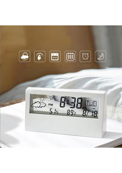 Dijital Seyahat Alarm Saati - Katlanabilir Takvim & Sıcaklık ve Zamanlayıcı Erteleme Modlu LCD Saat - Büyük Sayı Ekranı, Pille Çalışan - Her Yaş Için Kompakt Masa Saati (Beyaz Şeffaf) (Yurt Dışından) modelleri