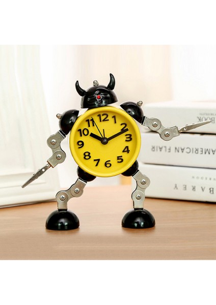 Geçmeyen Robot Çalar Saat Paslanmaz Metal ， Yanıp Sönen Göz Işıkları ve El Klipsli Uyandırma Saati (Sarı) (Yurt Dışından) fırsatları