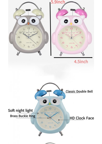 Yatak Odaları Için Çalar Saatler, Karikatür Çalar Saat Baykuş Çalar Saat, Öğrenci Çocuk Ev Dekorasyonu Masaüstü Saati (Yeşil) (Yurt Dışından) modelleri