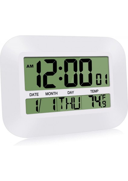 Dijital Çalar Saat -4 Parlaklık LED Ekran, 12/24 Saat Erteleme, Yedek Pilli Adaptör Gücü, Büyük Çocuklar Için Kolay Çalıştırma, (Beyaz) (Yurt Dışından)
