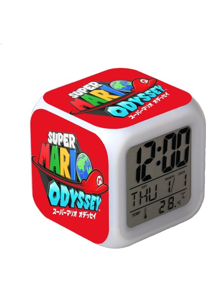 R-Timer Super Mario Bros 7 Renk Değiştirilebilir Dijital Çalar Saat, Zaman, Sıcaklık, Alarm, Tarih (Yurt Dışından)