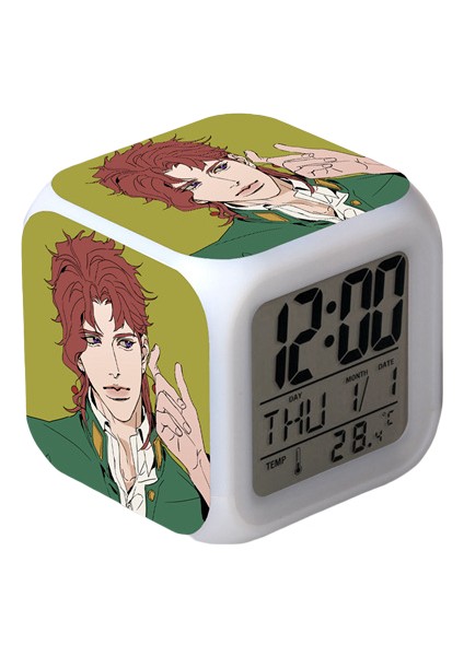 Wekity Anime Çalar Saat Tek Parça LED Kare Saat Zaman, Sıcaklık, Alarm, Tarih ile Dijital Çalar Saat (Yurt Dışından)