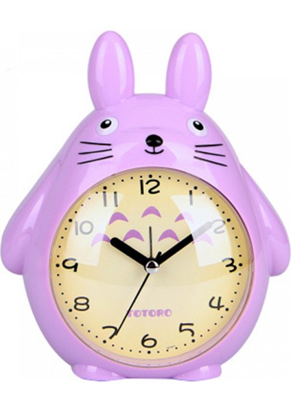 Yatak Odaları Için Çalar Saatler, Karikatür Çalar Saat Totoro Çalar Saat Gece Lambası, Öğrenci Çocuk Ev Dekorasyonu Masaüstü Saati (Mor) (Yurt Dışından)