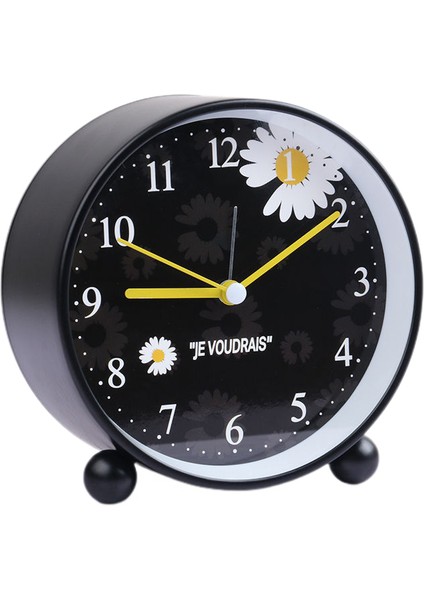 Analog Çalar Saat 4 Inç, Pille Çalışan Tiksiz Sessiz Küçük Masa Saati Gece Işığı ile Komidin Yatak Odası Için Masa Saati (Yurt Dışından)