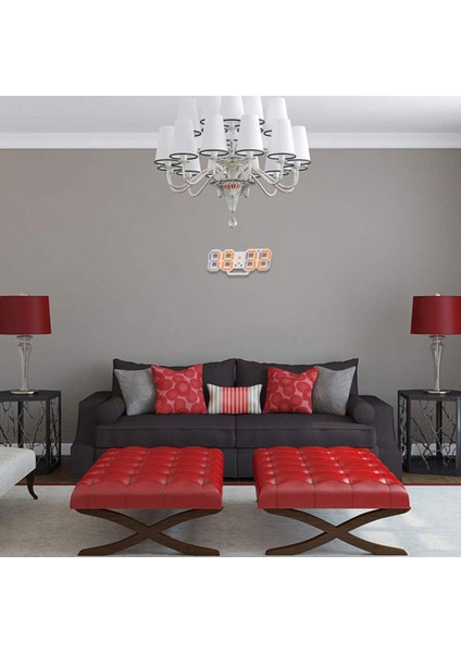 3D Dijital Çalar Saat, 3 Otomatik Parlaklık Düzeyini Ayarlayan Duvar LED Numarası Zaman Saati, Erteleme Işlevli LED Elektronik Saat, Sıcaklık Göstergesi (Yurt Dışından) modelleri