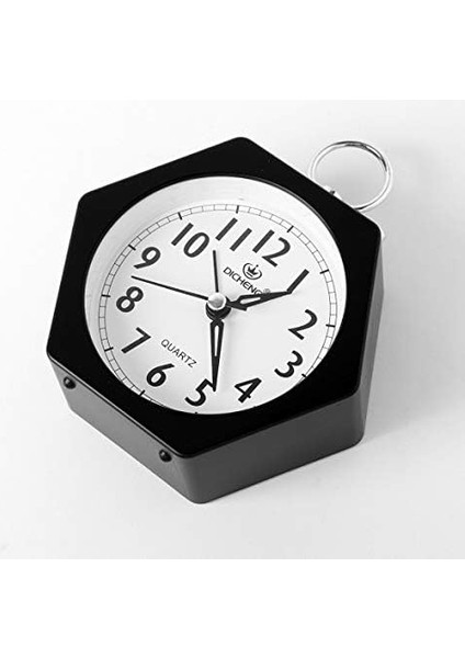 Küçük Masa Saatleri Dekoratif Analog Çalar Saat Altıgen Başucu Masa Saati Siyah (Yurt Dışından) modelleri