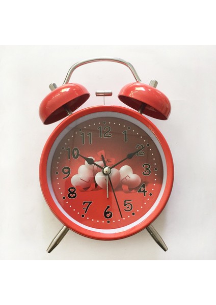 4 Inç Metal Çalar Saat, Çocuklar, Öğrenciler ve Yetişkin Ev Ofis Saati Için Parlak Dilsiz Basit Küçük Çalar Saat ile Kalp Şeklinde Aşk Kırmızı (Yurt Dışından) fiyatları