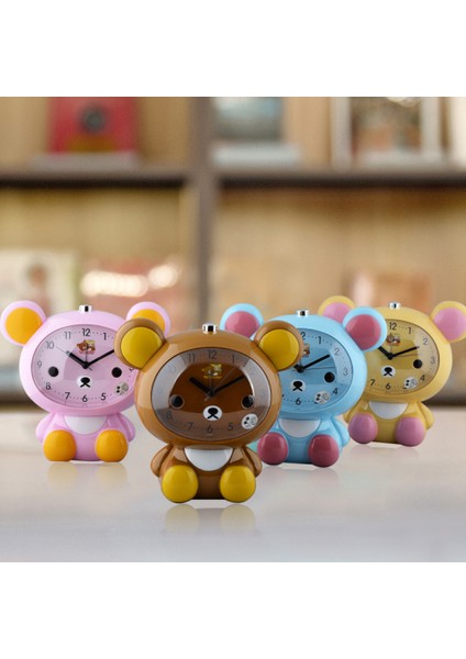 Yatak Odaları Için Çalar Saatler, Karikatür Çalar Saat Ayı Çalar Saat Gece Lambası, Öğrenci Çocuk Ev Dekorasyonu Masaüstü Saati (Mavi) (Yurt Dışından) fiyatları