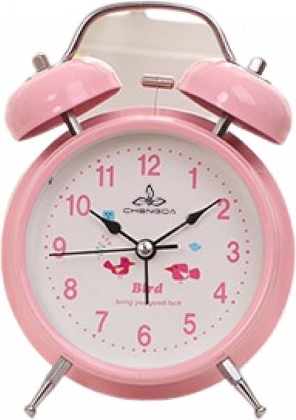 Aydınlık Öğrenci Çocuk Yetişkin Sevimli Saat Yatak Odası Başucu Küçük Çalar Saat ile 4 Inç Basit Stil Metal Çift Çan (Pembe) (Yurt Dışından)