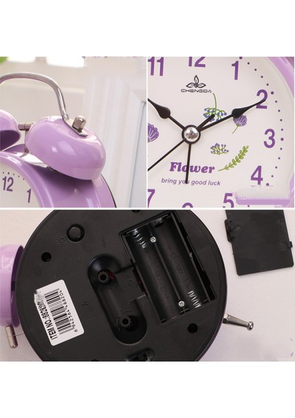 Aydınlık Öğrenci Çocuk Yetişkin Sevimli Saat Yatak Odası Başucu Küçük Çalar Saat ile 4 Inç Basit Stil Metal Çift Çan (Pembe) (Yurt Dışından) fırsatları