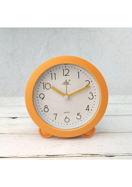 5 Inç Basit Stil Avrupa Tarzı Öğrenci Çocuk Sevimli Saat Yatak Odası Sessiz Başucu Küçük Çalar Saat (Yuvarlak Sarı) (Yurt Dışından)