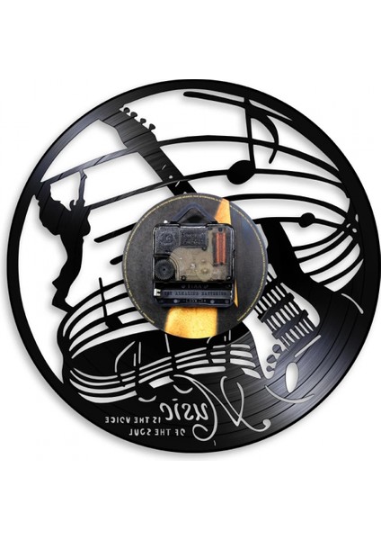 Müzik Vinil Kayıt Duvar Saati - Müzik Aleti LED Işık Duvar Saati - Gitar Vinil Saat - Oturma Odası Duvar Dekoru - Babalar Günü Için Eşsiz Hediyeler (Yurt Dışından)