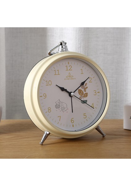 Öğrenciler, Çocuklar ve Yetişkinler Için Parlak Sevimli Saatli 5,6 Inç Basit Metal Sessiz Başucu Çalar Saat (Sarı) (Yurt Dışından) fiyatları