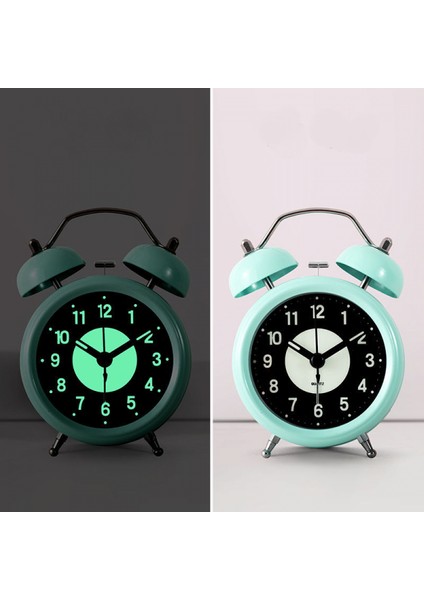 Öğrenciler, Çocuklar ve Yetişkinler Için 4 Inçlik Metal Parlak Sevimli Çalar Saat Sessiz Çalar Saat (Açık Yeşil) (Yurt Dışından) fırsatları