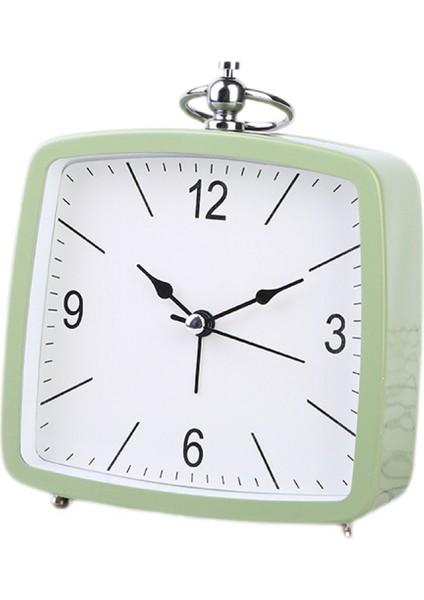 Öğrenciler, Çocuklar ve Yetişkinler Için Uygun, Parlak Sevimli Saatli 4,6 Inç Basit Metal Sessiz Başucu Çalar Saat (Yeşil) (Yurt Dışından)