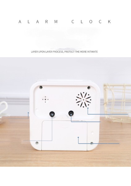 5 Inç Basit Stil Gece Lambası ile Dilsiz Öğrenci Çocuk Yetişkin Sevimli Saat Yatak Odası Başucu Küçük Çalar Saat (Beyaz) (Yurt Dışından) fiyatları