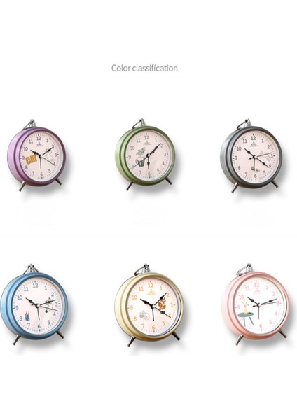 Öğrenciler, Çocuklar ve Yetişkinler Için Parlak Sevimli Saat ile 5.6 Inç Basit Metal Sessiz Başucu Çalar Saat (Mor) (Yurt Dışından) fırsatları