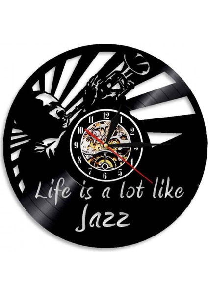 Müzik Vinil Kayıt Duvar Saati -Jazz LED Işık Duvar Saati -Vinil Saat -Oturma Odası Duvar Dekoru - Müzik Aşığı Için Eşsiz Hediyeler (Yurt Dışından)