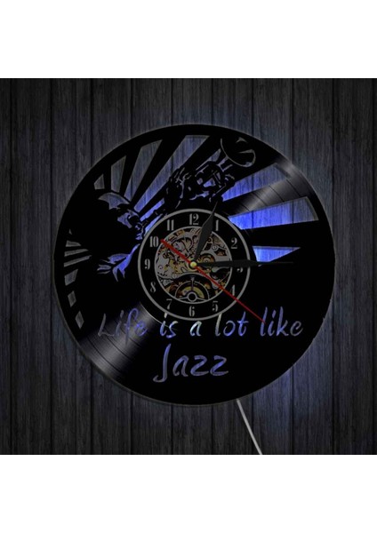 Müzik Vinil Kayıt Duvar Saati -Jazz LED Işık Duvar Saati -Vinil Saat -Oturma Odası Duvar Dekoru - Müzik Aşığı Için Eşsiz Hediyeler (Yurt Dışından)