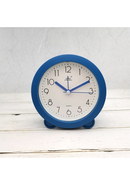 5 Inç Basit Stil Avrupa Tarzı Öğrenci Çocuk Sevimli Saat Yatak Odası Sessiz Başucu Küçük Çalar Saat (Yuvarlak Mavi) (Yurt Dışından)