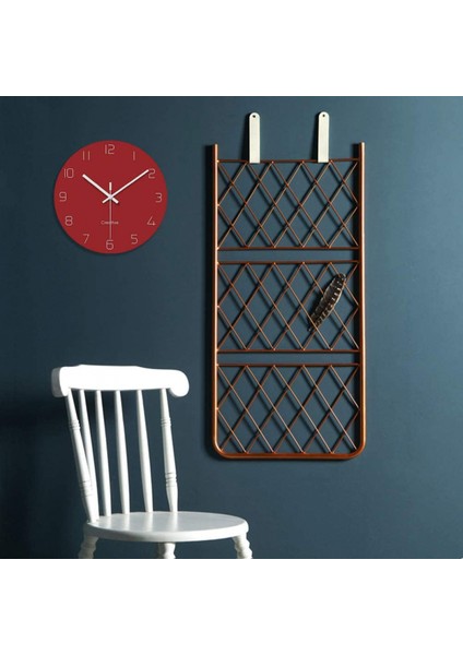 Sessiz Kuvars Dekoratif Duvar Saati Geçmeyen Yuvarlak Pille Çalışan Cam Saat Oturma Odası Mutfak Ev Ofis Için 12 Inç - Kırmızı (Yurt Dışından) modelleri